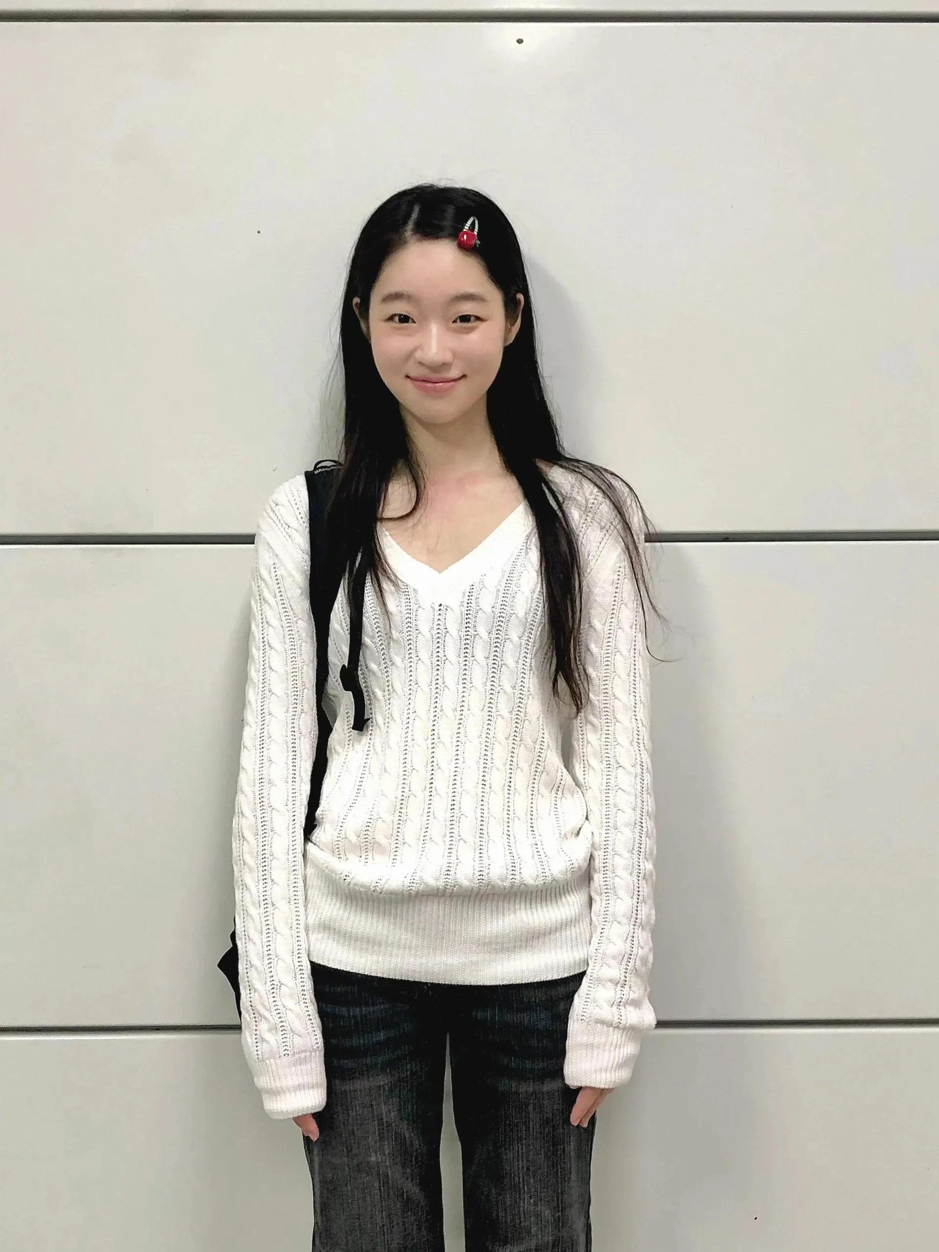 Karrram Japanese Y2k V-neck White Sweater Vintage Harajuku Knit Slim Pullover Korean Style Fall Winter Knitwear 2000s Aesthetics