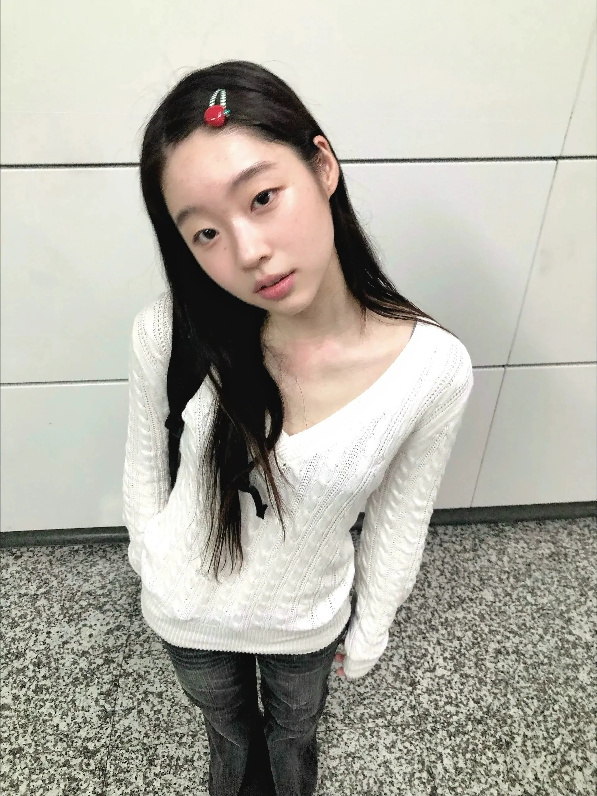 Karrram Japanese Y2k V-neck White Sweater Vintage Harajuku Knit Slim Pullover Korean Style Fall Winter Knitwear 2000s Aesthetics