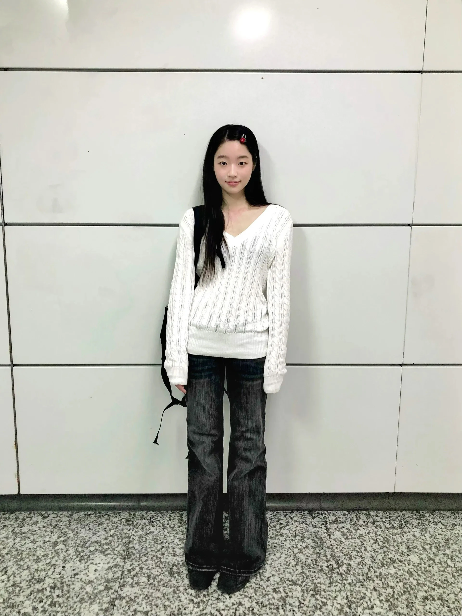 Karrram Japanese Y2k V-neck White Sweater Vintage Harajuku Knit Slim Pullover Korean Style Fall Winter Knitwear 2000s Aesthetics