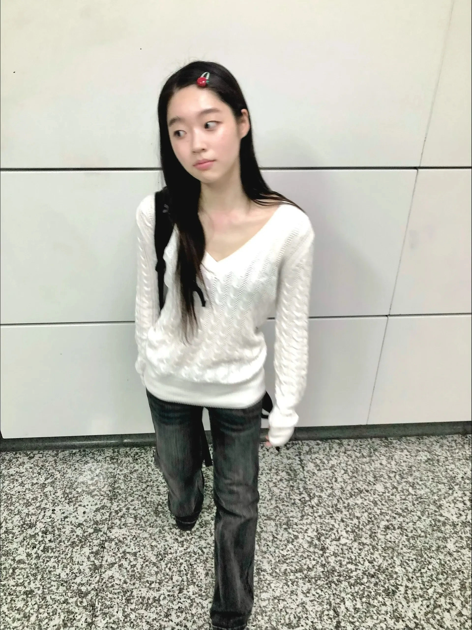 Karrram Japanese Y2k V-neck White Sweater Vintage Harajuku Knit Slim Pullover Korean Style Fall Winter Knitwear 2000s Aesthetics