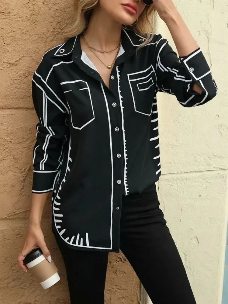 Fashion Printed Ladies Shirts New Chic Women Blouses Spring Summer Tops Blusas Mujer