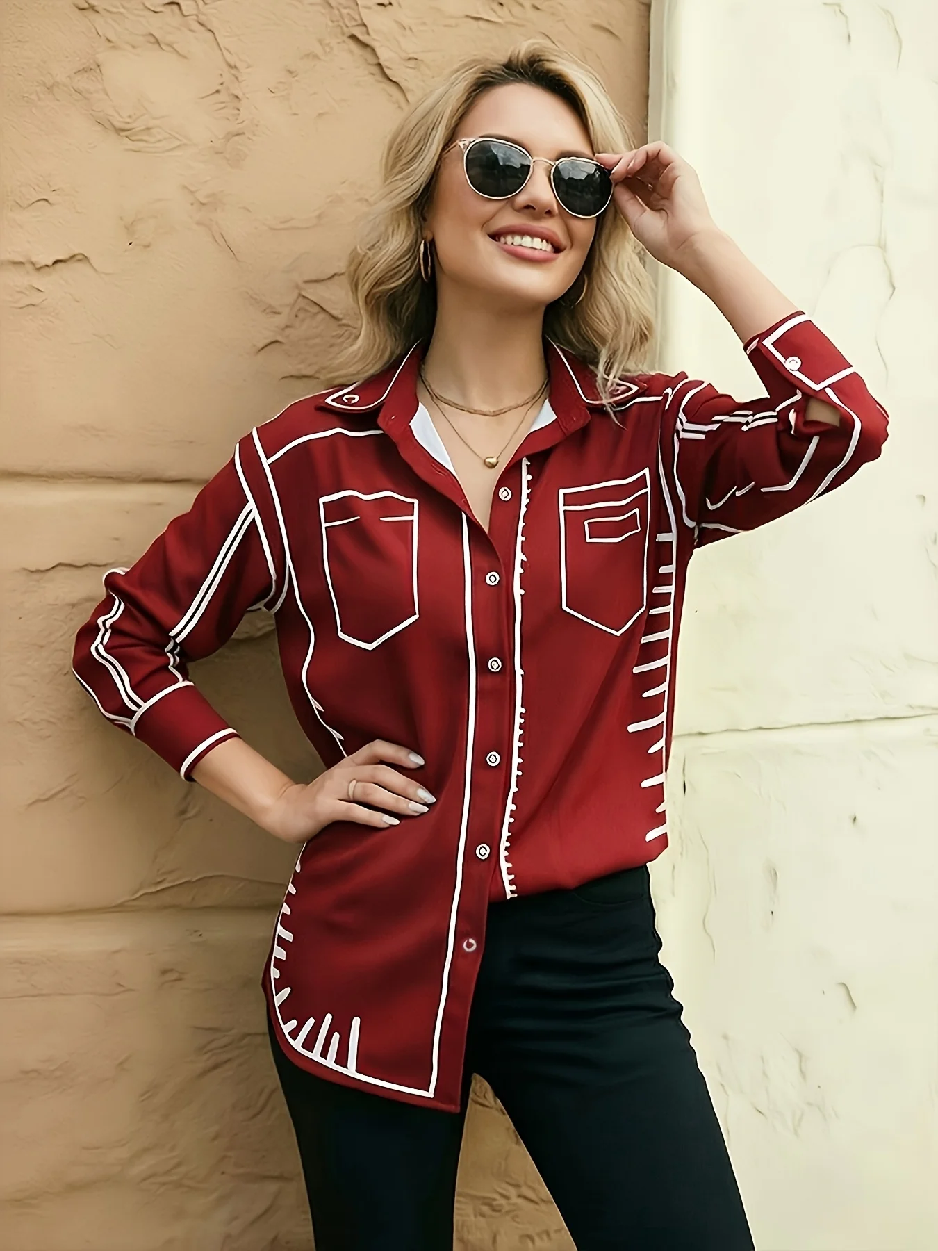 Fashion Printed Ladies Shirts New Chic Women Blouses Spring Summer Tops Blusas Mujer