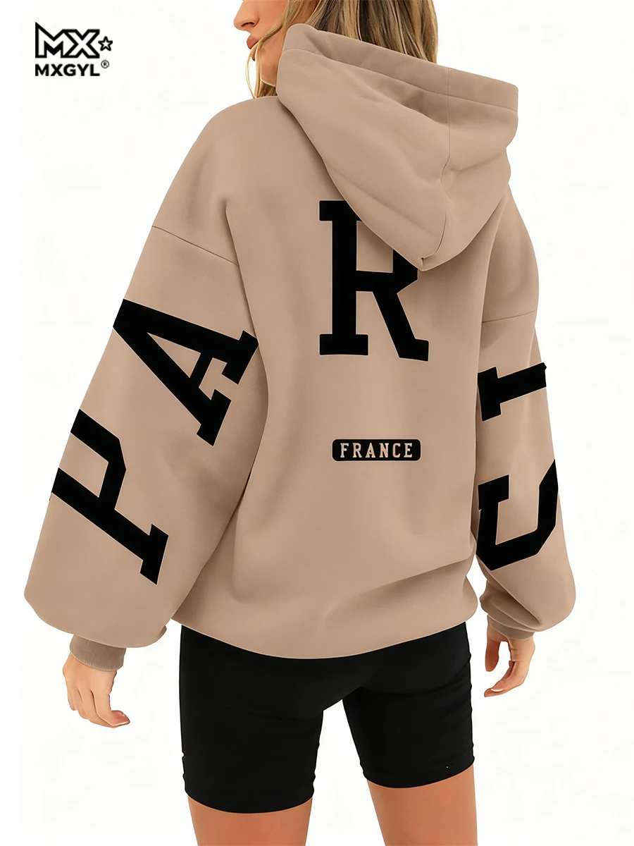 European And American Loose Casual Pullover Hoodie Sweatshirt Coat Printed Letter Pattern High Street Hip-Hop Trendy Men Women