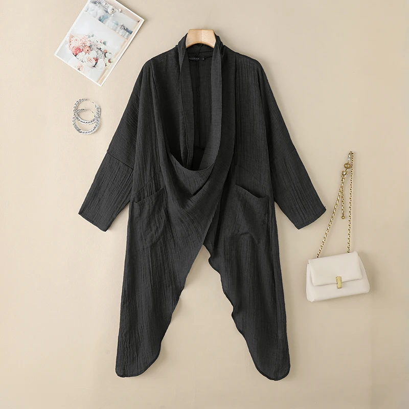 ZANZEA 2025 Fashion Blouses Autumn Women Tops Vintage Long Shirts Casual Solid Cowl Neck Long Sleeve Asymmetrical Party Blusas