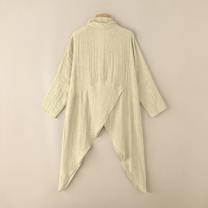 ZANZEA 2025 Fashion Blouses Autumn Women Tops Vintage Long Shirts Casual Solid Cowl Neck Long Sleeve Asymmetrical Party Blusas