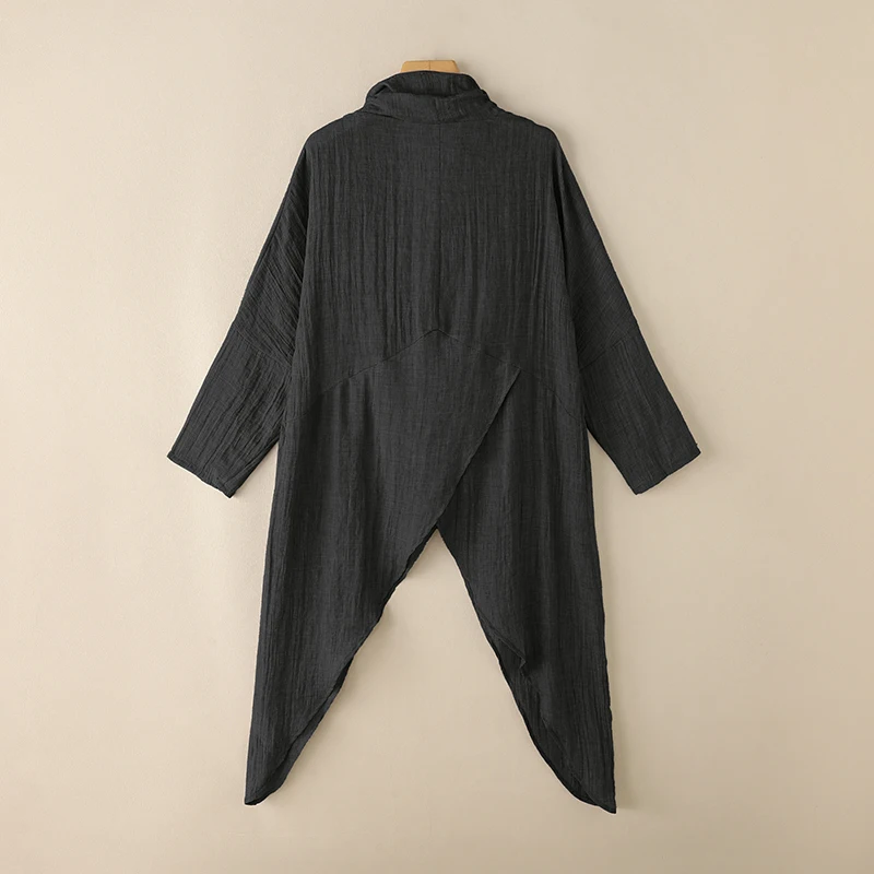ZANZEA 2025 Fashion Blouses Autumn Women Tops Vintage Long Shirts Casual Solid Cowl Neck Long Sleeve Asymmetrical Party Blusas