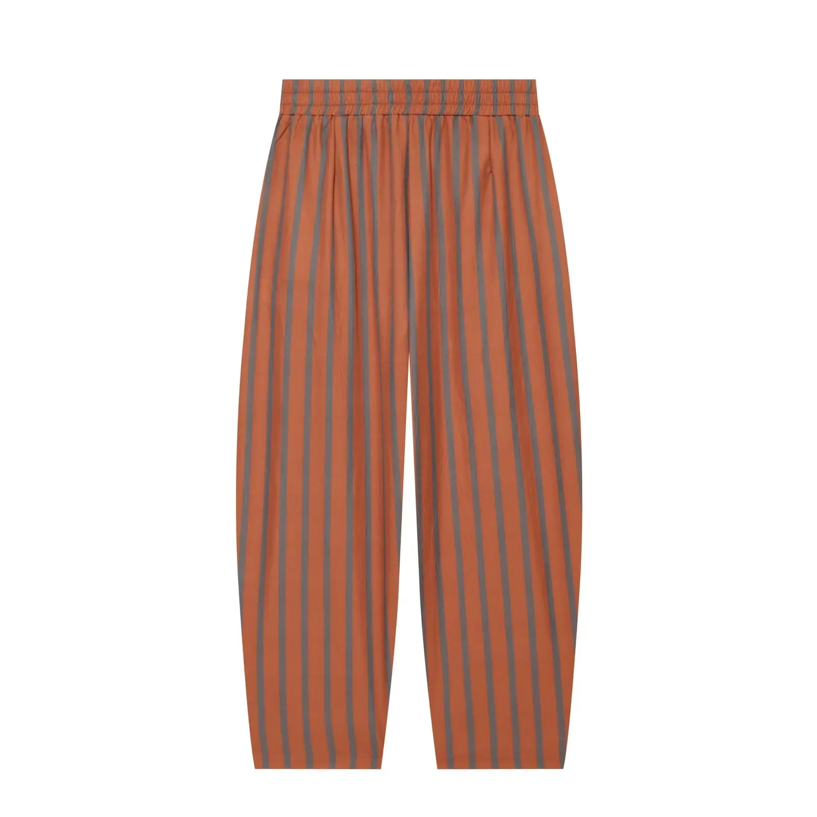 BSAY New Fashion Women Striped Matching Set V Neck Wrap Side Tie Three Quarter Sleeve Top Elastic Waist Harem Pants Daily Outfit