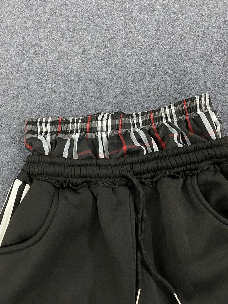 American Retro College Style Loose Fit Two-Piece Set with Double Waist Head Fake Bathroom Pants for Sports Leisure 2025 Fashion