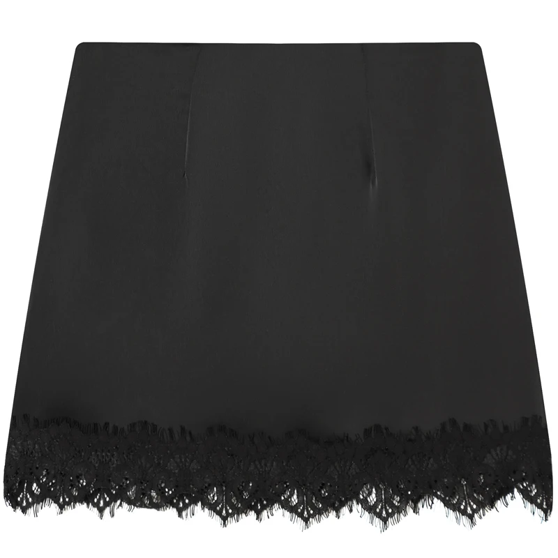 HXAO Satin Lace Skirt Shorts Women's Skirt Sexy Mini High-Waist Culottes Elegant Pencil Skirt Pant Ladies Fashion Party Culottes