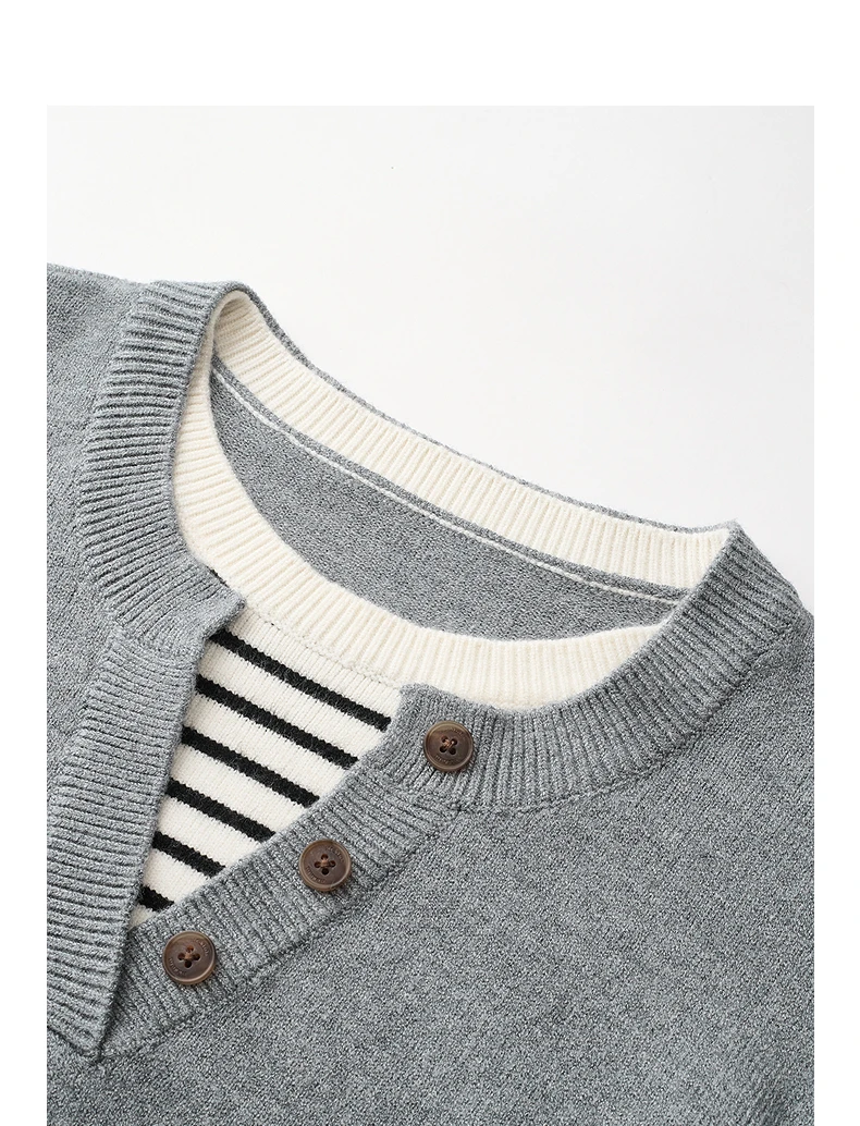 TOYOUTH Women Plied Yarn Knitwear 2026 Spring New Patchwork Two-Piece Illusion Color-Block Intellectual Tops