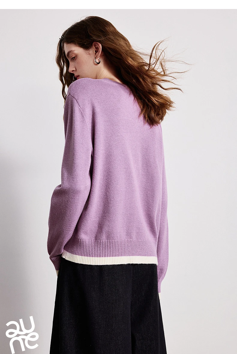 TOYOUTH Women Plied Yarn Knitwear 2026 Spring New Patchwork Two-Piece Illusion Color-Block Intellectual Tops