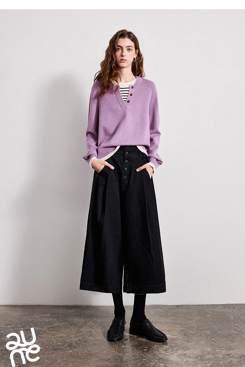 TOYOUTH Women Plied Yarn Knitwear 2026 Spring New Patchwork Two-Piece Illusion Color-Block Intellectual Tops