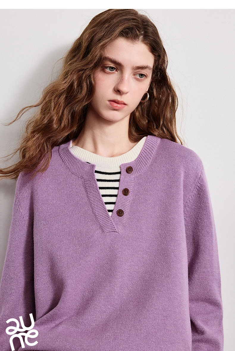TOYOUTH Women Plied Yarn Knitwear 2026 Spring New Patchwork Two-Piece Illusion Color-Block Intellectual Tops