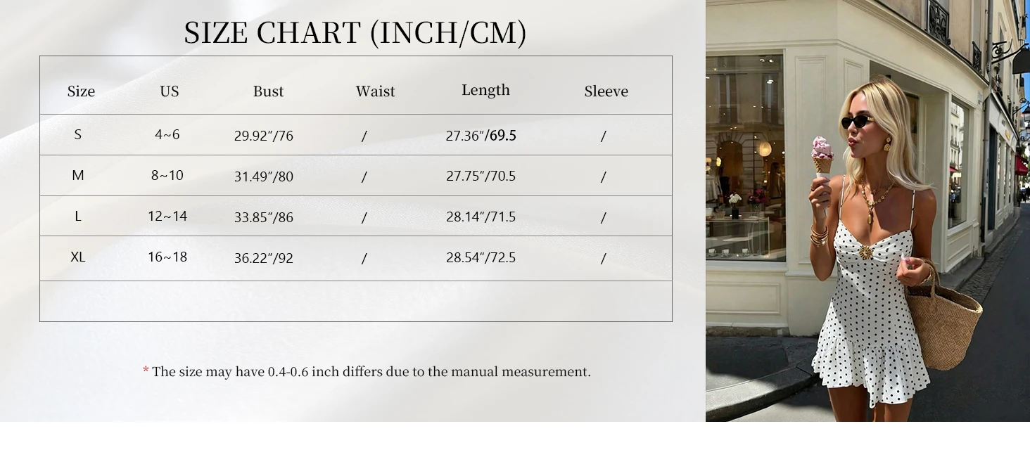 2026 Summer New Women's Polka Dot Mini Dress, Sexy Spaghetti Strap Ruffle Hem Cami Dress, Vacation Beach Party Dress