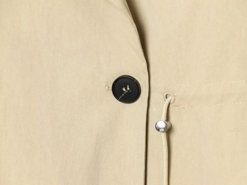ETJ 2026 Women Casual Trench Coat Short Style Drawstring Waist Jacket Fashion Office Lady Spring Autumn Coat