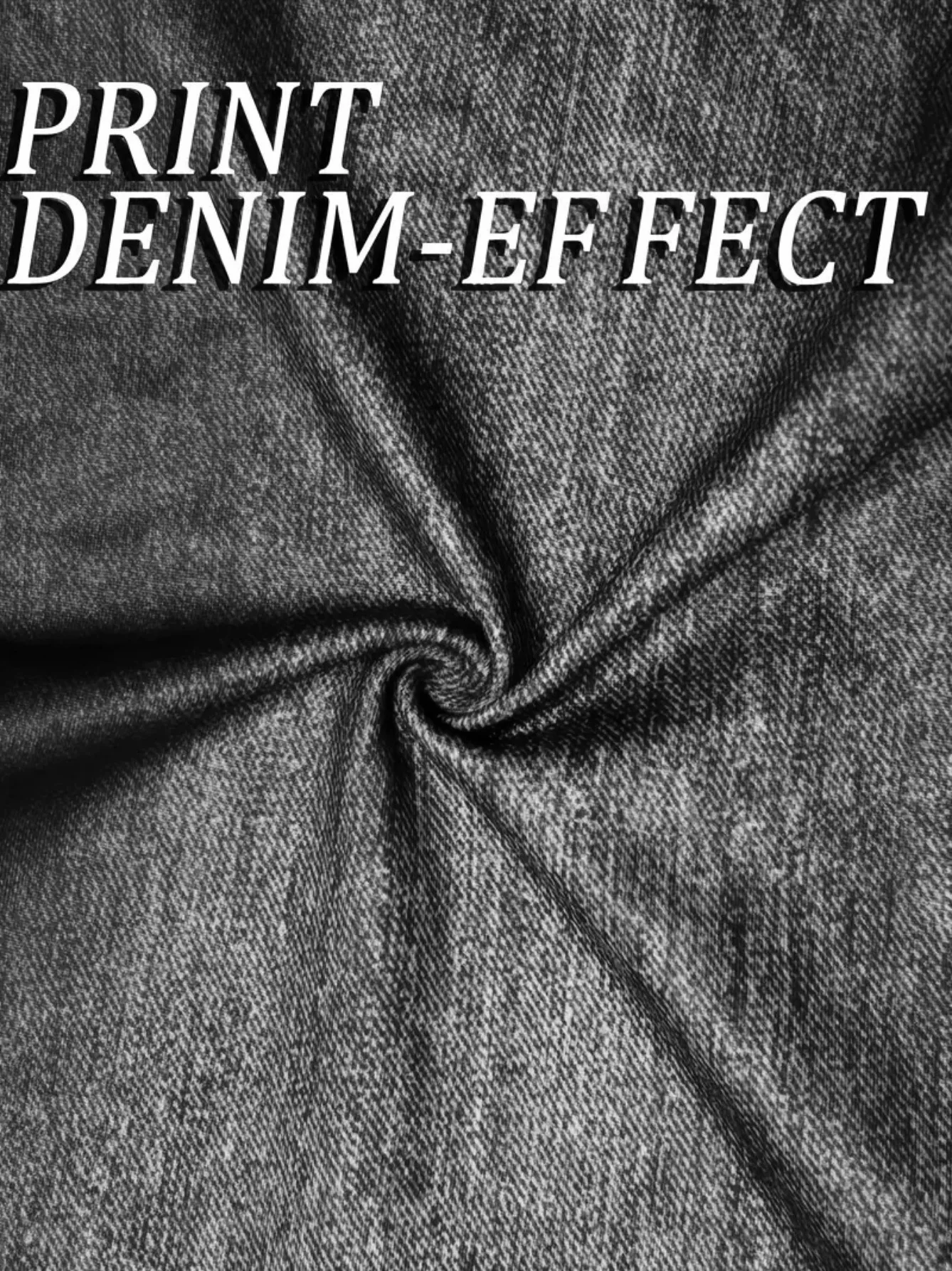 Ladies High-Waist Faux Denim Slim Fit Pants Denim Print Elastic Waist Tummy Control Butt Lifting Casual Trousers