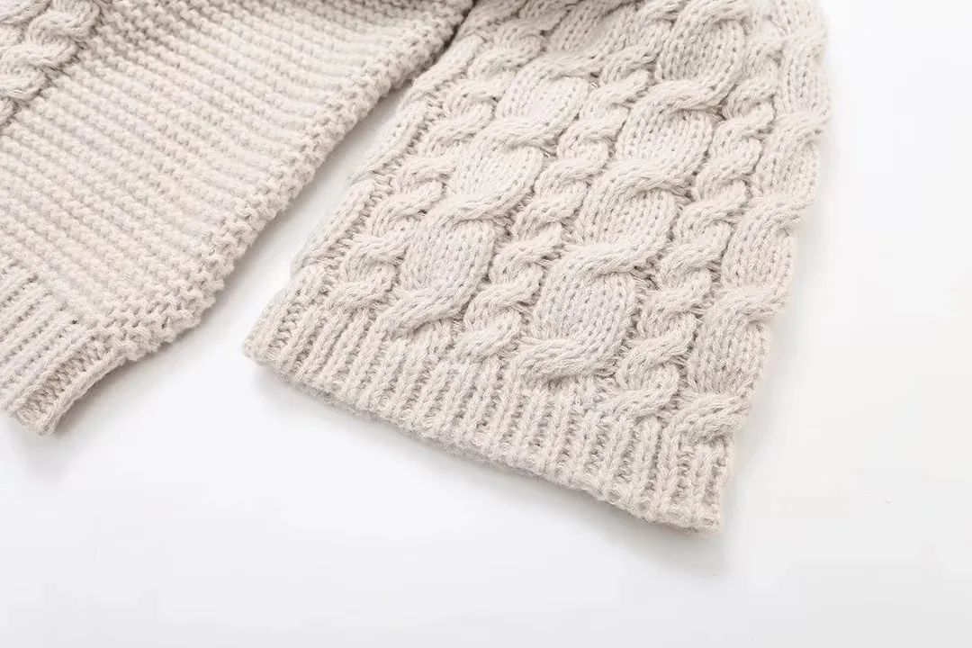 Deeptown Vintage Knitted Sweater Women Elegant Casual Oversize Pullover Long Sleeve Autumn Winter Solid Lady Twist Sweater Loose