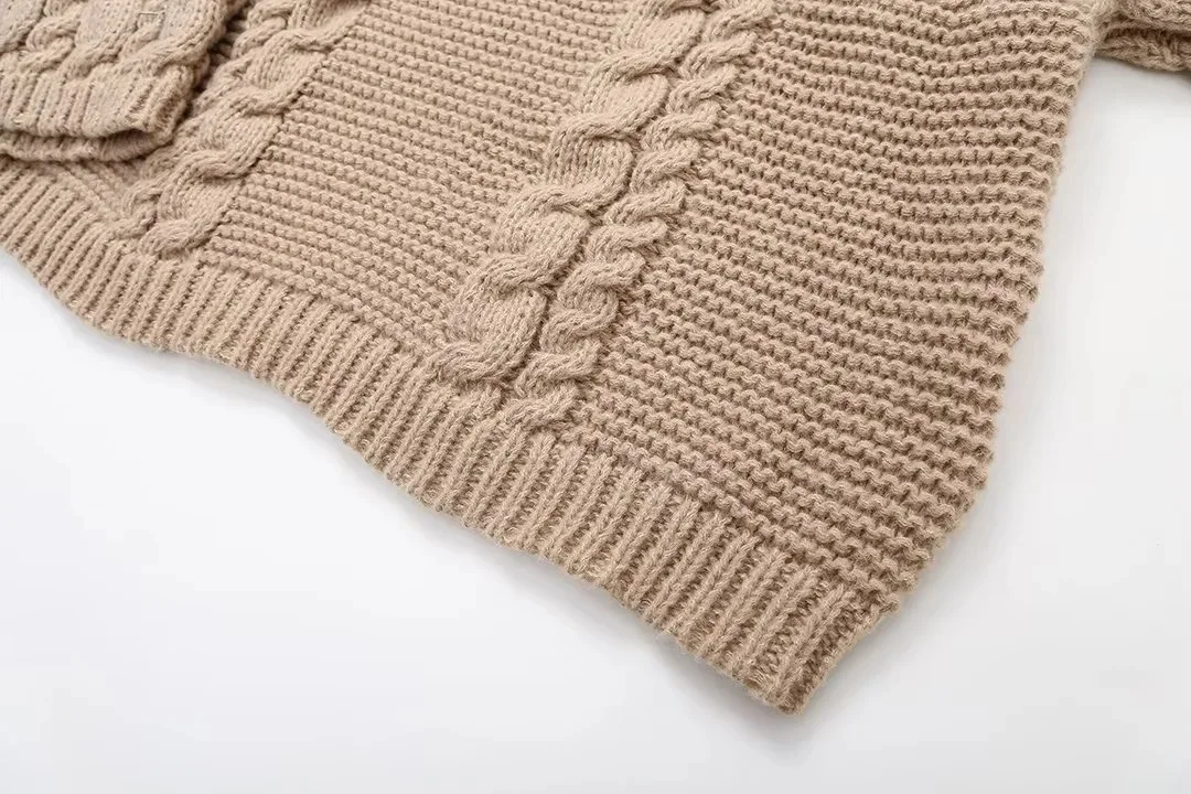 Deeptown Vintage Knitted Sweater Women Elegant Casual Oversize Pullover Long Sleeve Autumn Winter Solid Lady Twist Sweater Loose