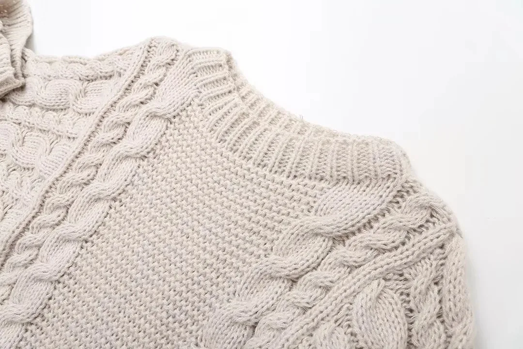 Deeptown Vintage Knitted Sweater Women Elegant Casual Oversize Pullover Long Sleeve Autumn Winter Solid Lady Twist Sweater Loose