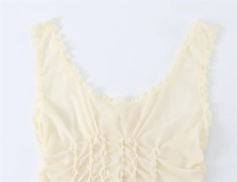 Women's Top 2026 New Summer Bow Decoration Pleated Top for Women Elegant Chic Vacation-style Fashion Ladies Vest Top