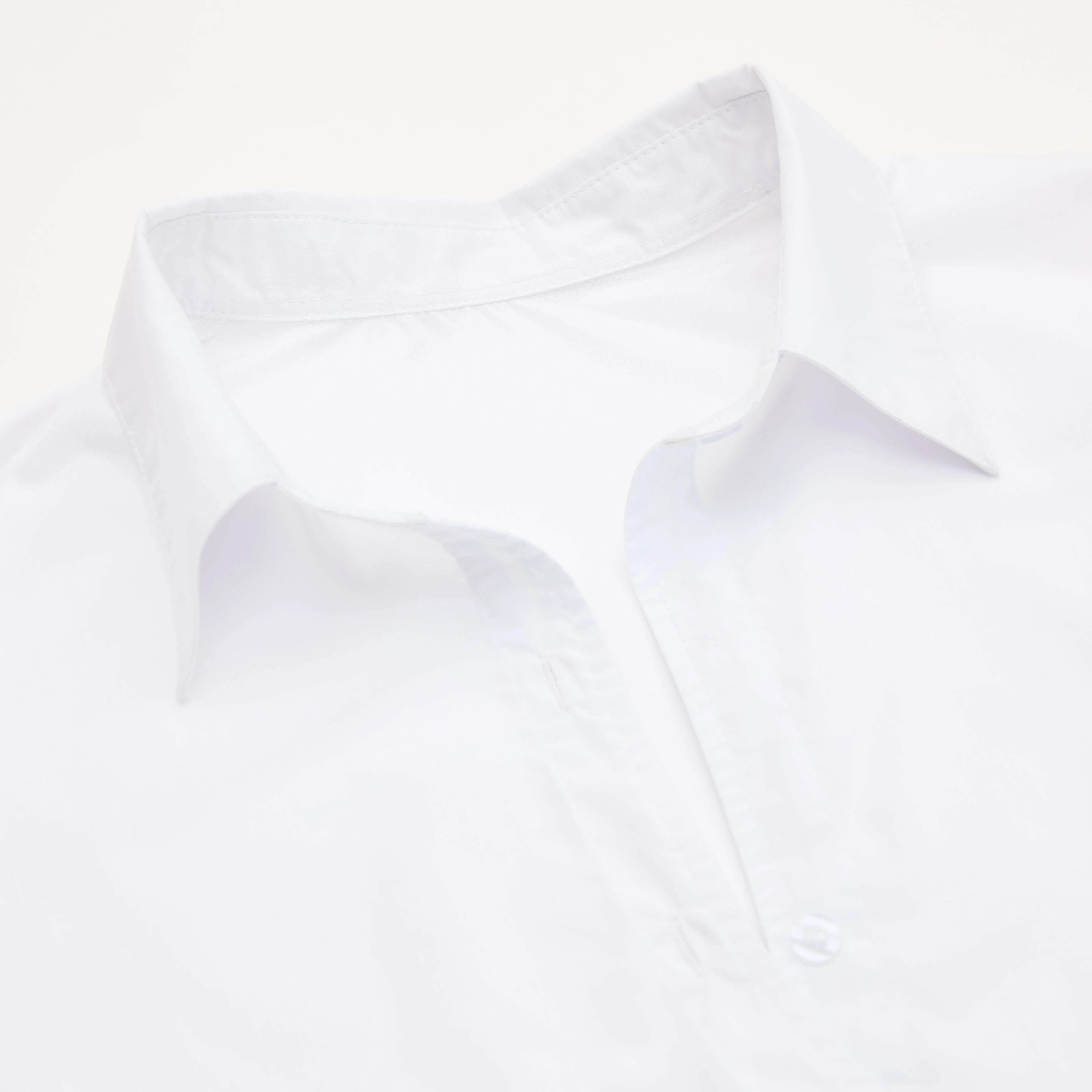 New Women's Fashion Casual Polo Neck Bow Tie up Short Edition Double Breasted Poplin Shirt