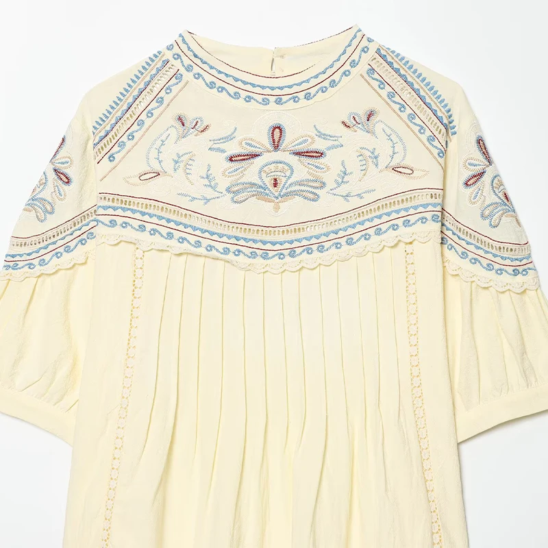 Willshela Women Fashion 2 Piece Set Embroidery Pullover T-Shirts & Vintage Side Zipper Mini Shorts Female Chic Lady Shorts Suits