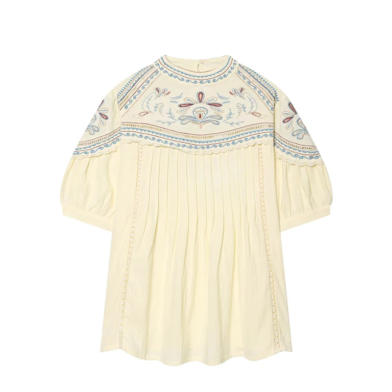Willshela Women Fashion 2 Piece Set Embroidery Pullover T-Shirts & Vintage Side Zipper Mini Shorts Female Chic Lady Shorts Suits