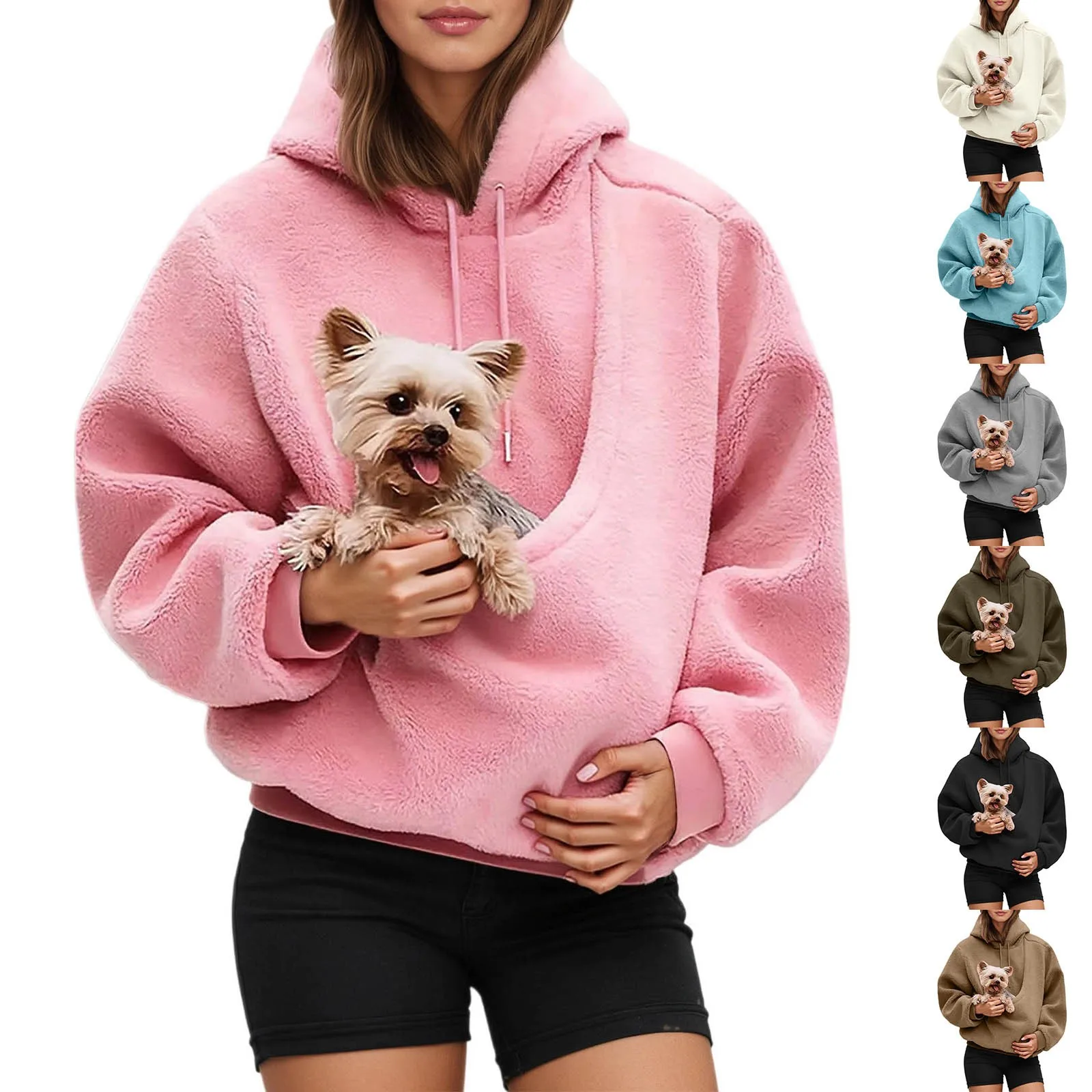 Unisex Pet Carrier Hoodie Cat Dog Bag Long Sleeve Sweatshirt Multiple Colors Plush Daily Wear Fashion Accessory