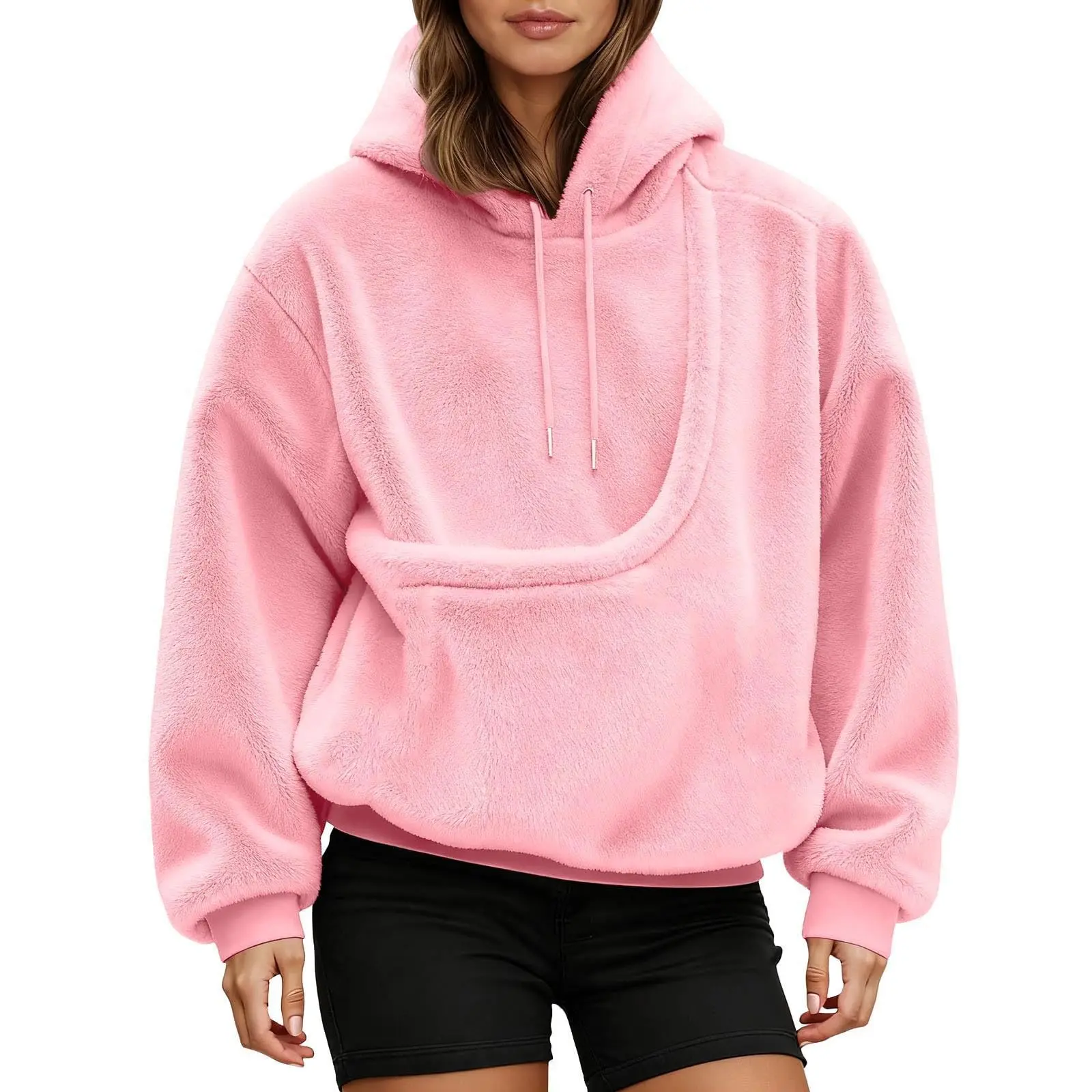 Unisex Pet Carrier Hoodie Cat Dog Bag Long Sleeve Sweatshirt Multiple Colors Plush Daily Wear Fashion Accessory