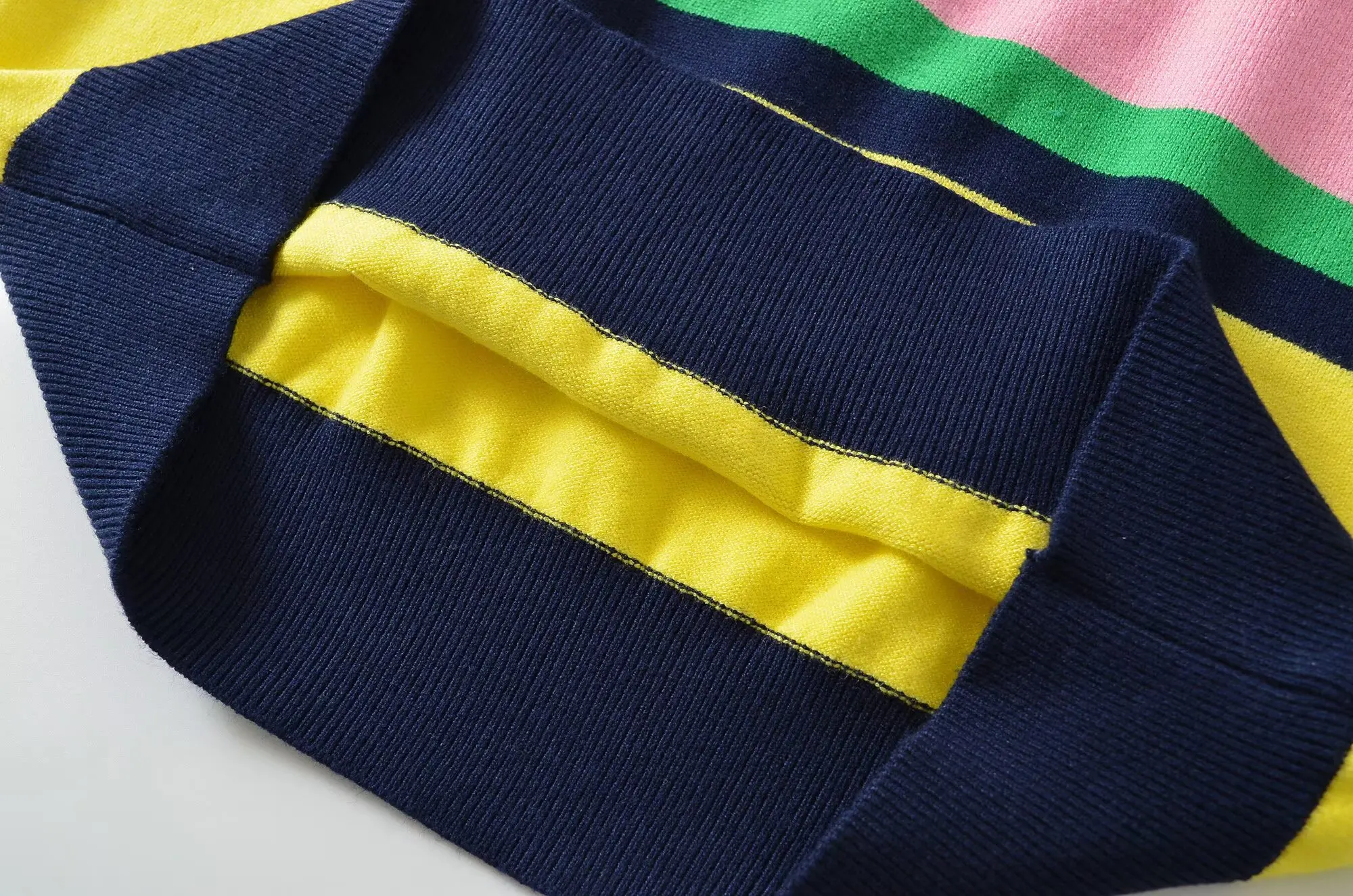 TFMLN Women's Colorful Striped Knitted Polo Shirt 2026 Summer Trendy Holiday Pullover Tops Leisure Stylish Short Sleeve Tops