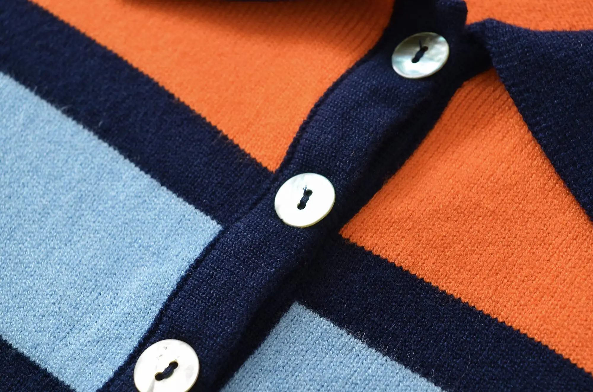 TFMLN Women's Colorful Striped Knitted Polo Shirt 2026 Summer Trendy Holiday Pullover Tops Leisure Stylish Short Sleeve Tops