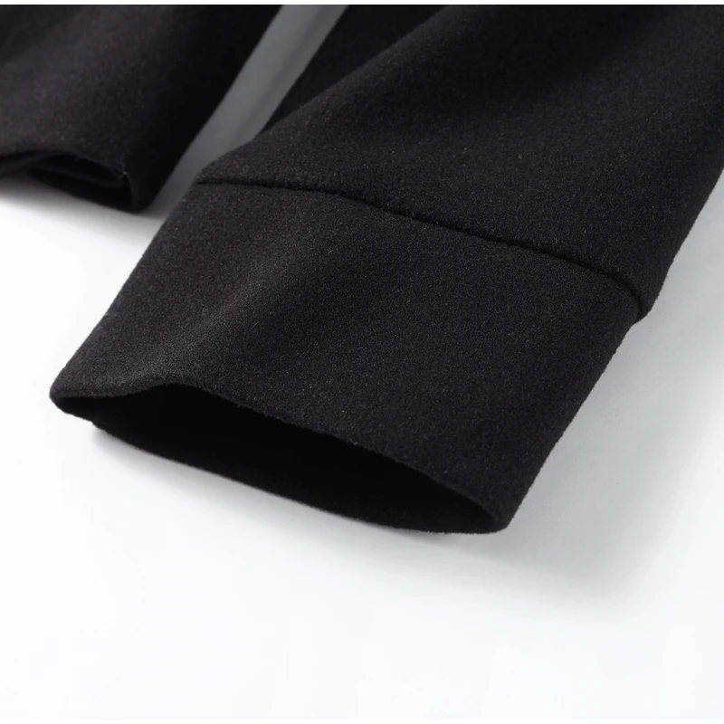 Fashion Short Woolen Coat Women Stand Collar Single-breast Full Sleeve Loose Pocket Jacket Female 2026 Autumn Solid Lady Outwear