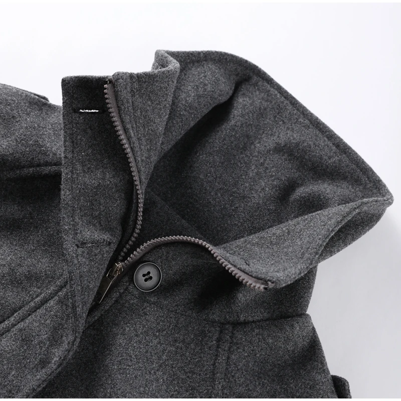 Fashion Short Woolen Coat Women Stand Collar Single-breast Full Sleeve Loose Pocket Jacket Female 2026 Autumn Solid Lady Outwear