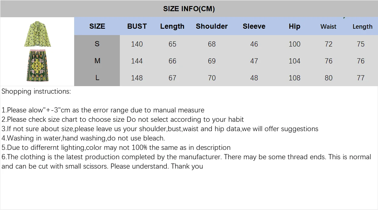Women's Printed Skirts Set Autumn V-neck Lace-up Long Sleeve Loose Top Mid-waist Elastic Waist Skirt Fashion Casual 2 Piece Set