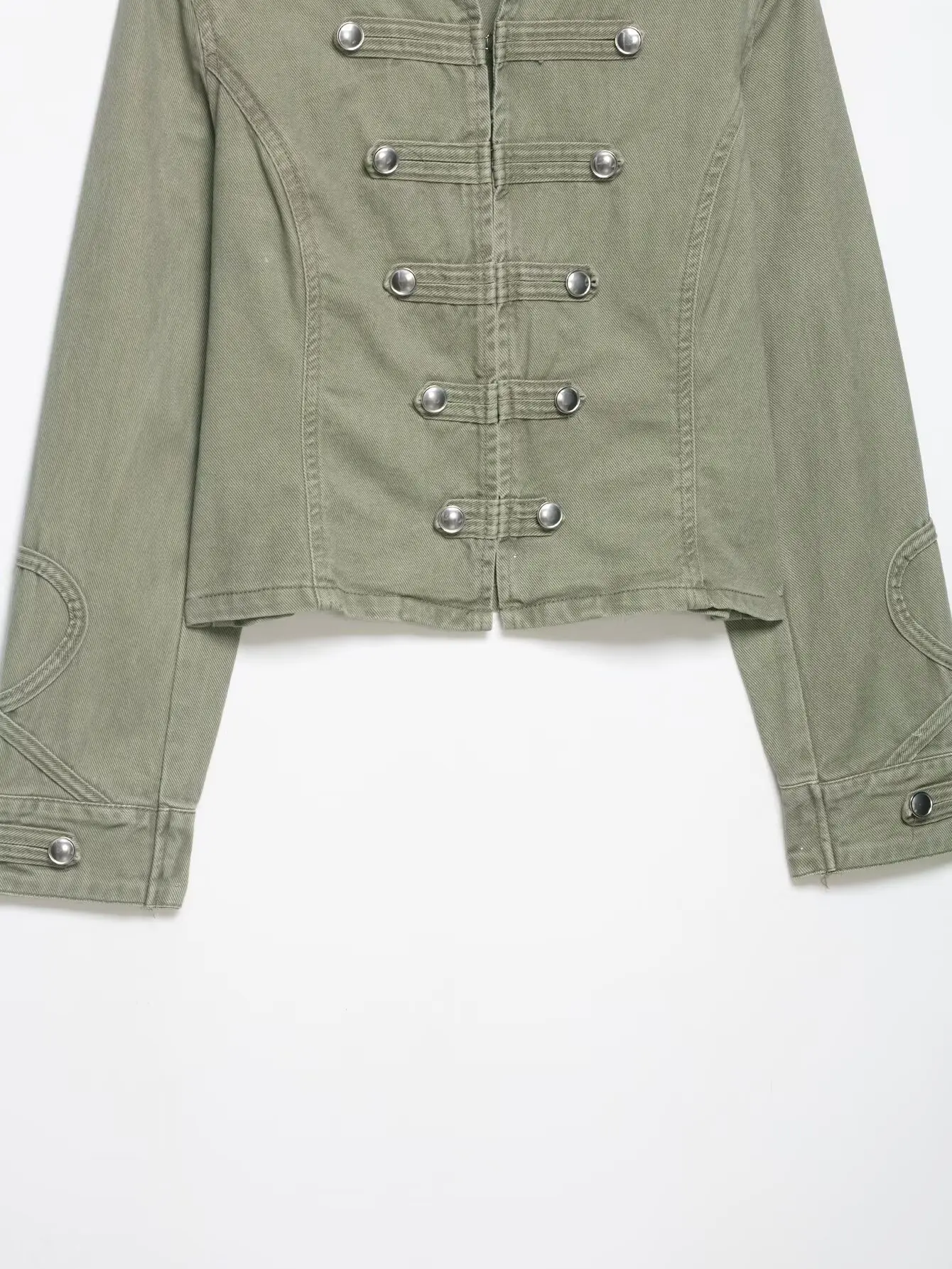 TFMLN Women Casual Denim Jacket Coat 2026 Spring Autumn Long Sleeve Stand Collar Short Coat Female Button Decor Crop Top