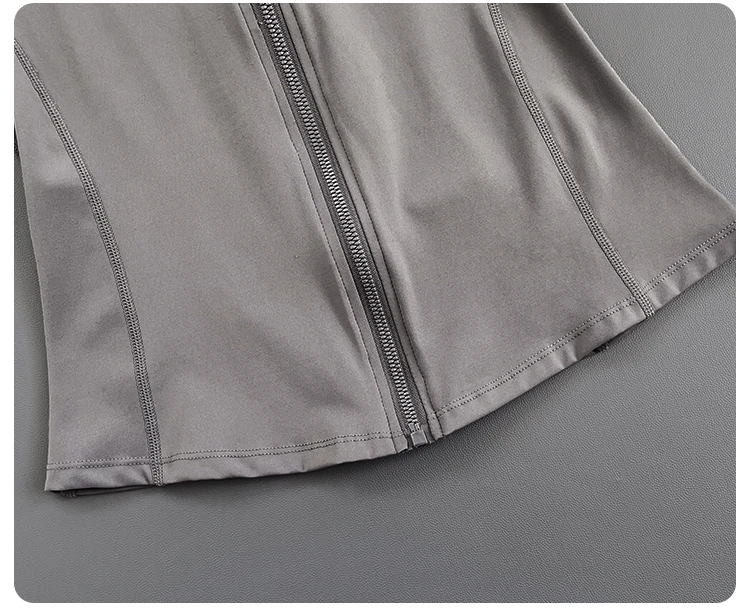 Women Slim Fit Stand Collar Zip Up Yoga Jacket Thumb Hole Long Sleeve Running Fitness Sports Outer Coat