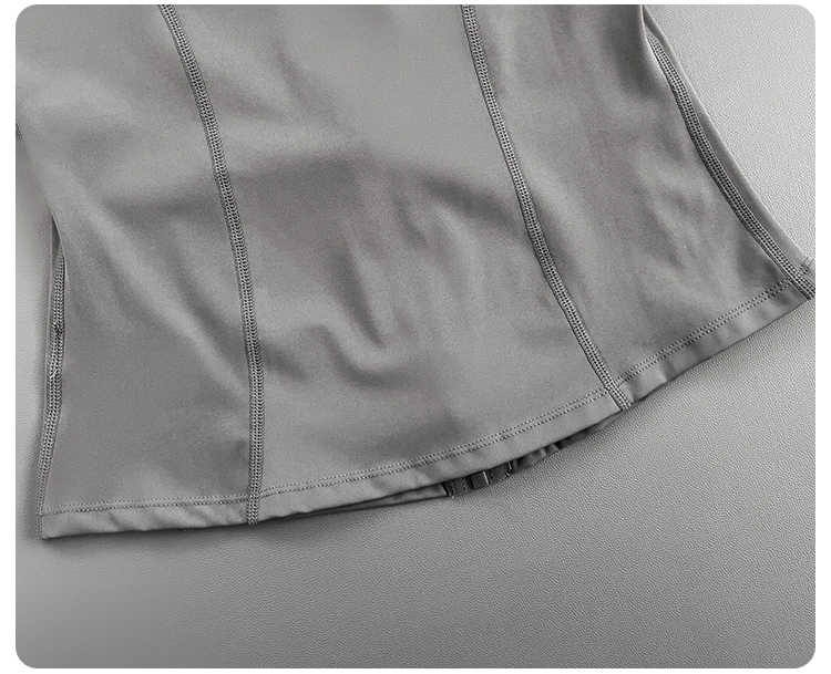 Women Slim Fit Stand Collar Zip Up Yoga Jacket Thumb Hole Long Sleeve Running Fitness Sports Outer Coat