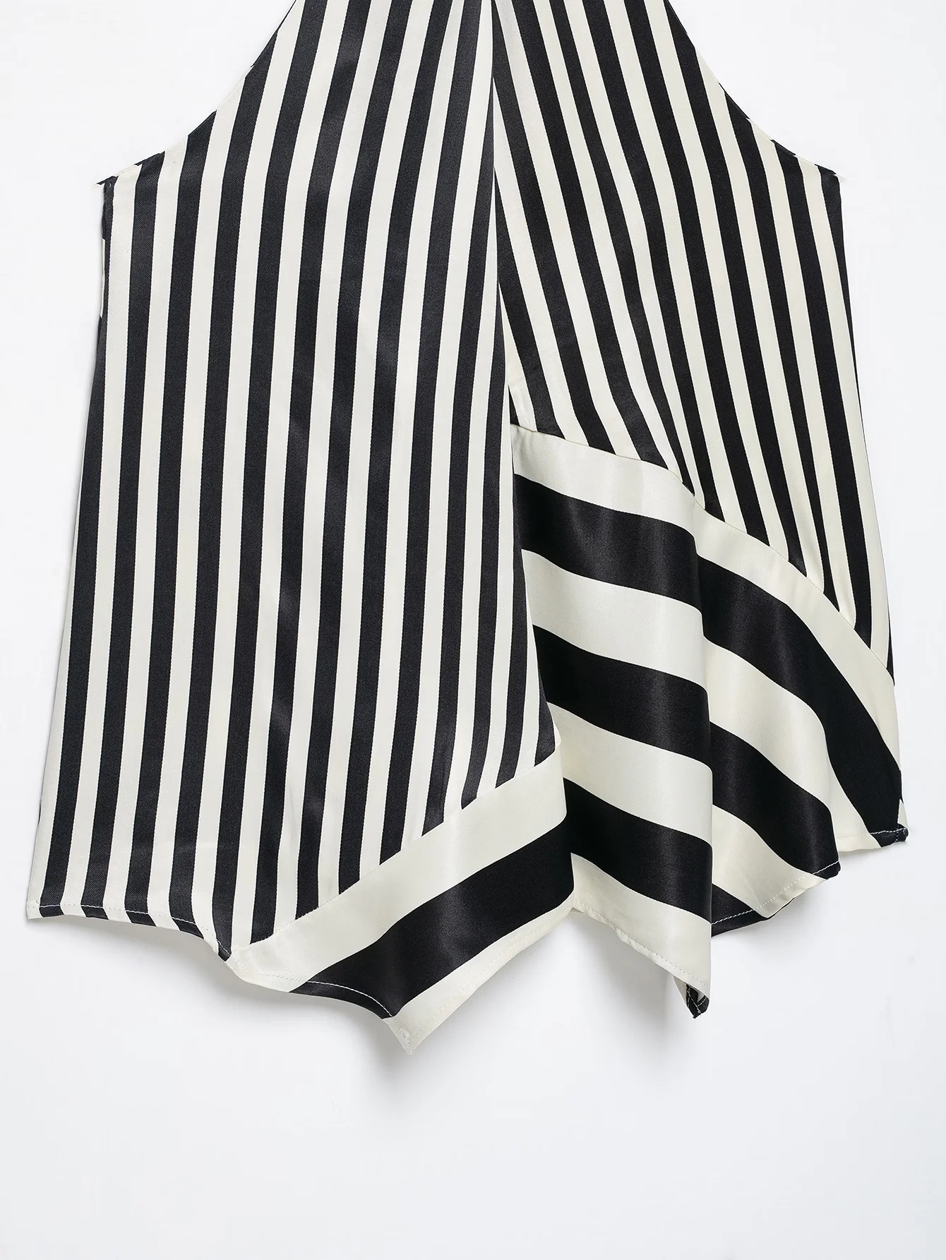 KONDALA Fashion 2026 Fall Striped Patchwork Women Blue Suit Neck-mounted Vest+ Modern Straight Pants Night Party Streetwear Set