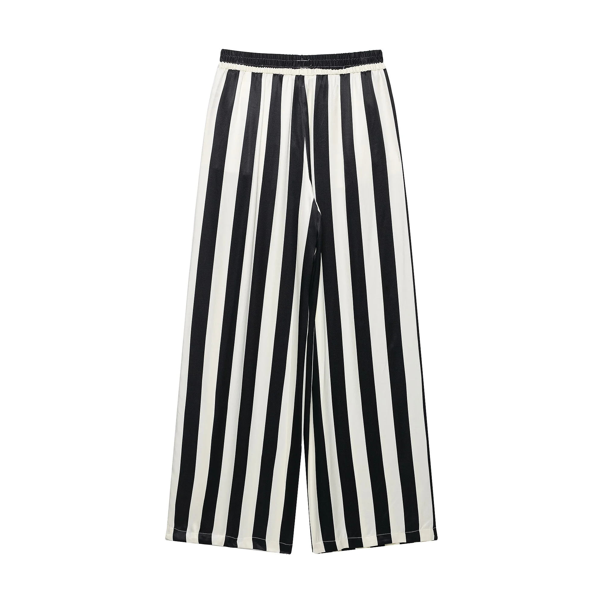 KONDALA Fashion 2026 Fall Striped Patchwork Women Blue Suit Neck-mounted Vest+ Modern Straight Pants Night Party Streetwear Set