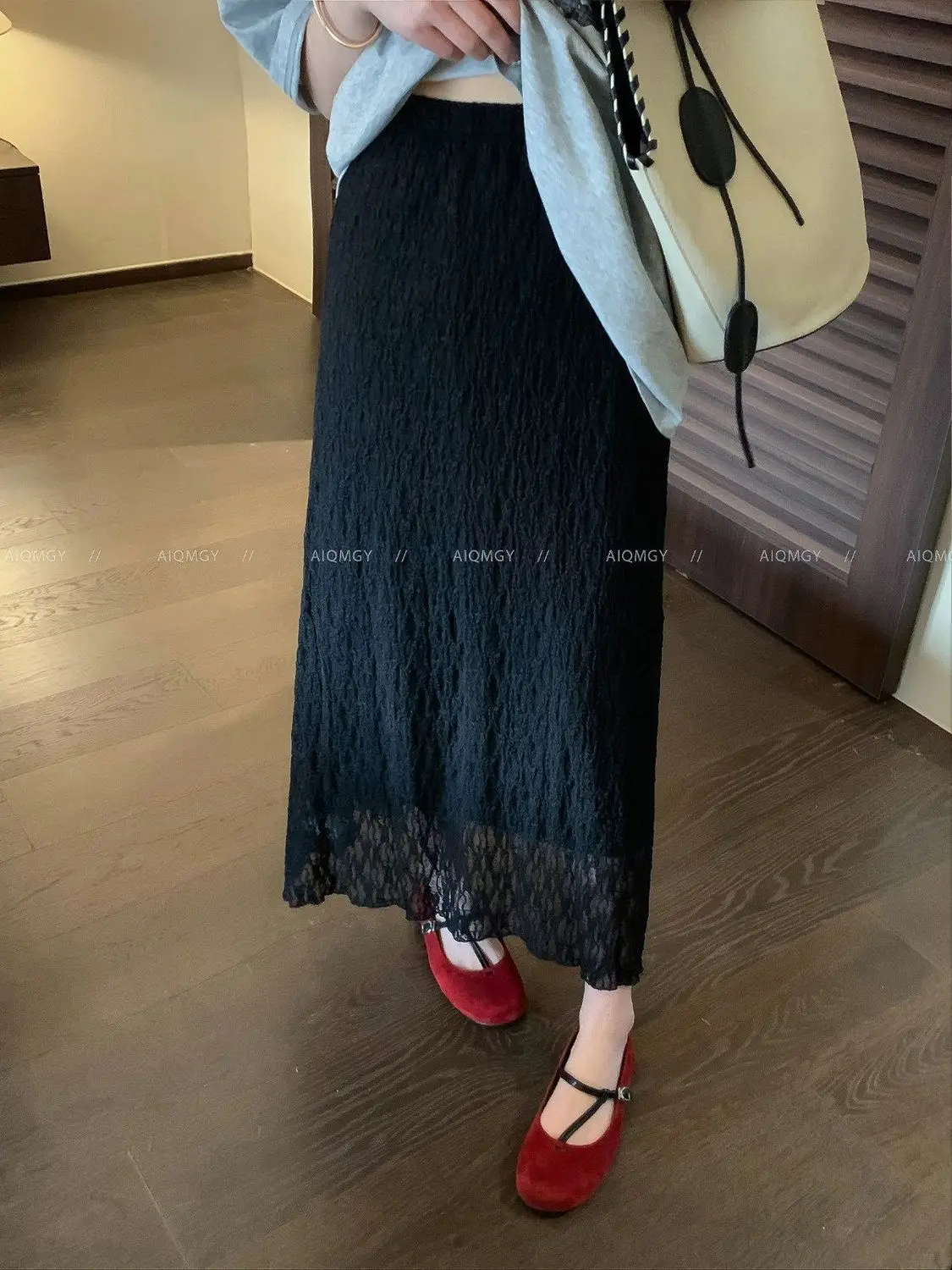 2026 Summer New Women Solid Straight Long Skirt High Waist Elegant All Match Fashion Casual Streetwear Versatile Midi Skirt