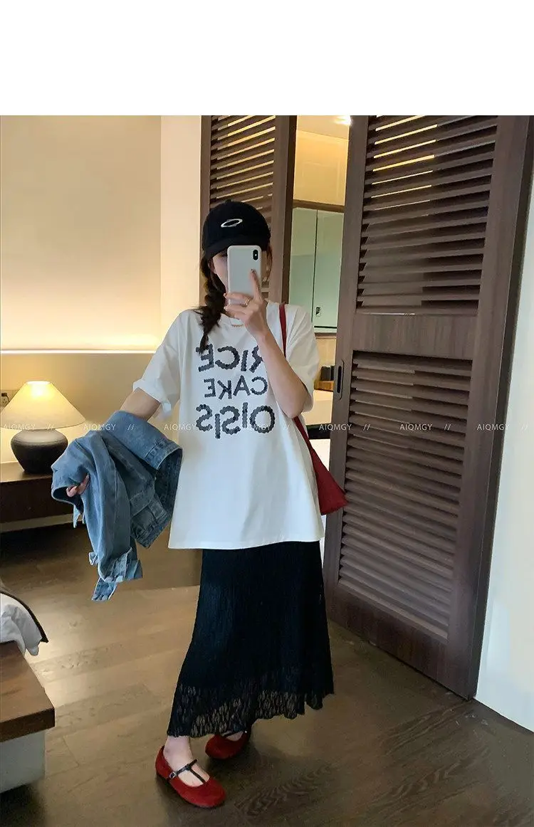 2026 Summer New Women Solid Straight Long Skirt High Waist Elegant All Match Fashion Casual Streetwear Versatile Midi Skirt
