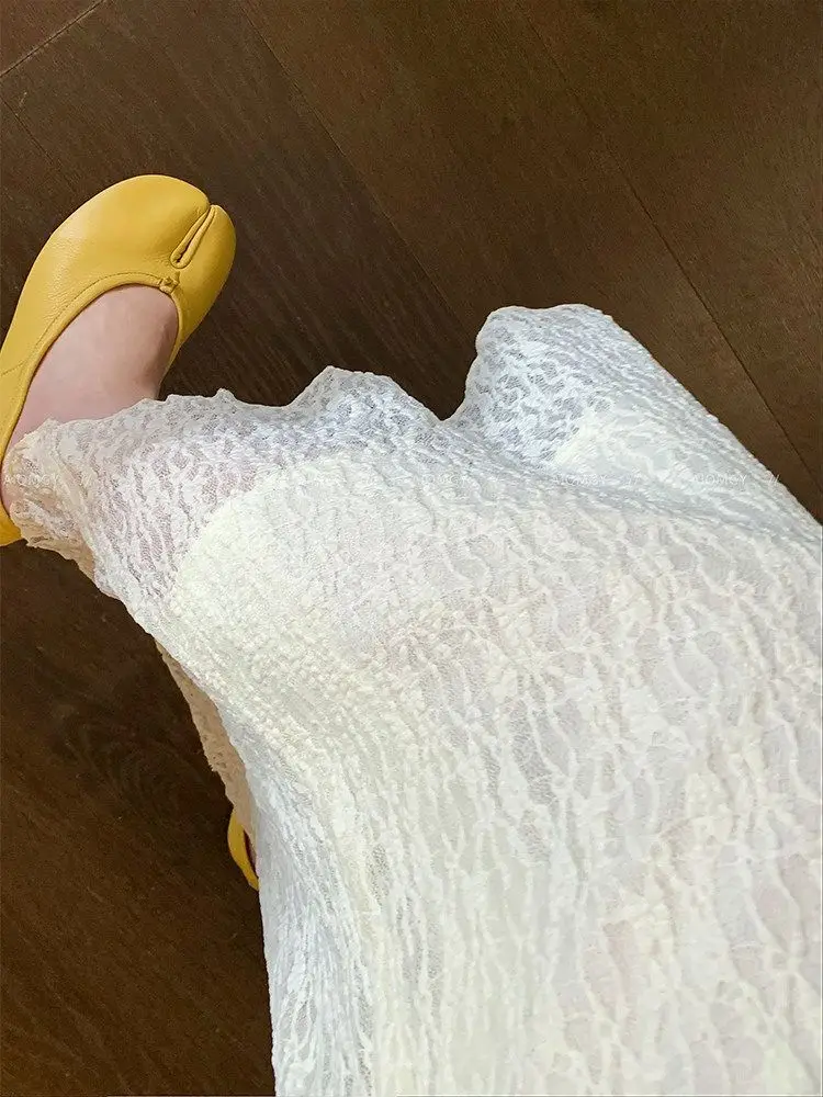 2026 Summer New Women Solid Straight Long Skirt High Waist Elegant All Match Fashion Casual Streetwear Versatile Midi Skirt