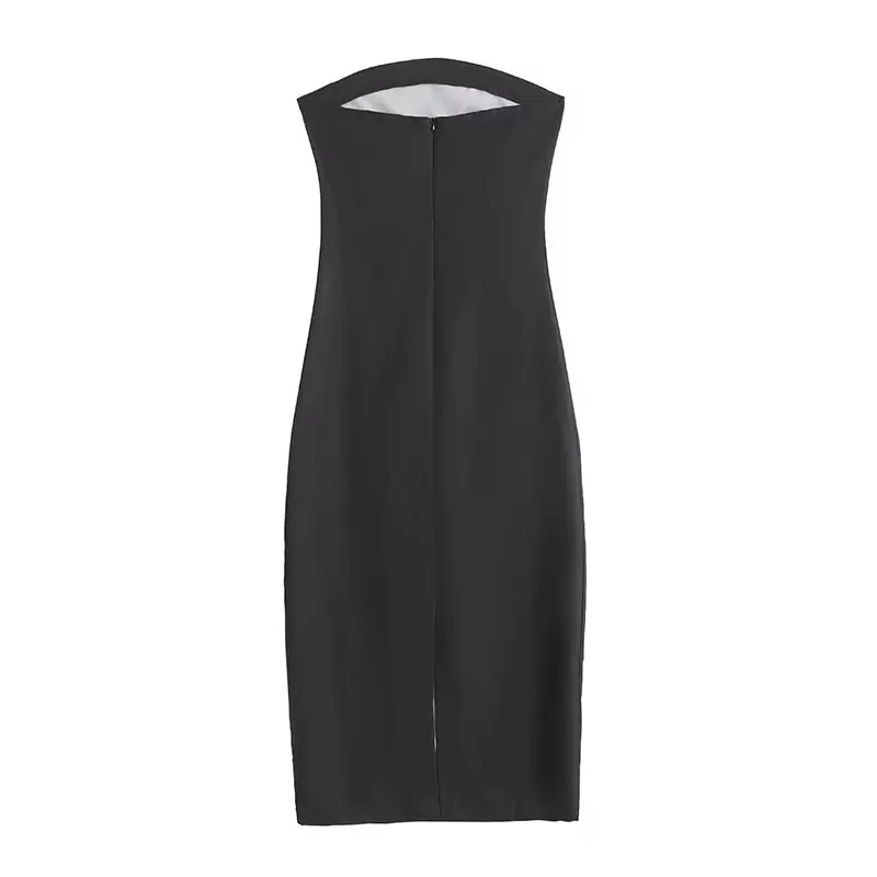 Sexy Strapless Backless Printed Long Dress Women Fashion Sleeveless Off Shoulder Vestidos 2024 Summer Lady Party Evening Robes