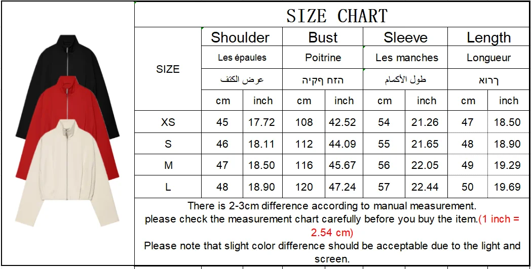TFMLN Fashion Women Solid Bomber Jackets 2026 Autumn Causal Stand Collar Zipper Loose Coats High Street Daily Outwear