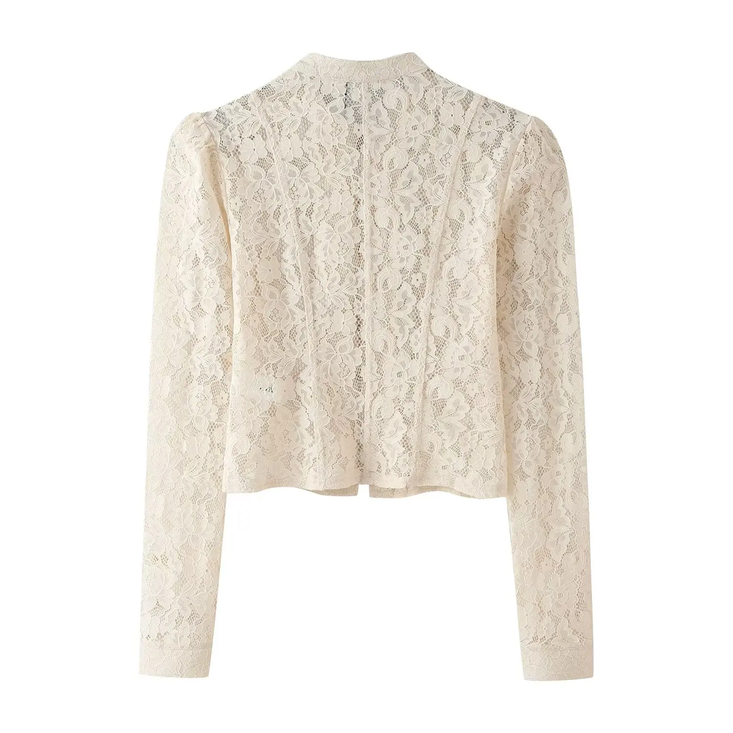 KONDALA Women Vintage Chic Lace Jacket 2026 Summer Early Fall Trendy Elegant Dating Dinner Jacket Rope Buttons Trim Slim Jacket