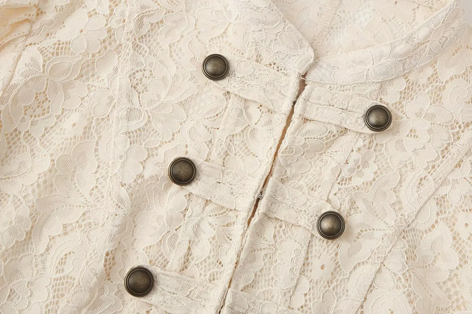 KONDALA Women Vintage Chic Lace Jacket 2026 Summer Early Fall Trendy Elegant Dating Dinner Jacket Rope Buttons Trim Slim Jacket