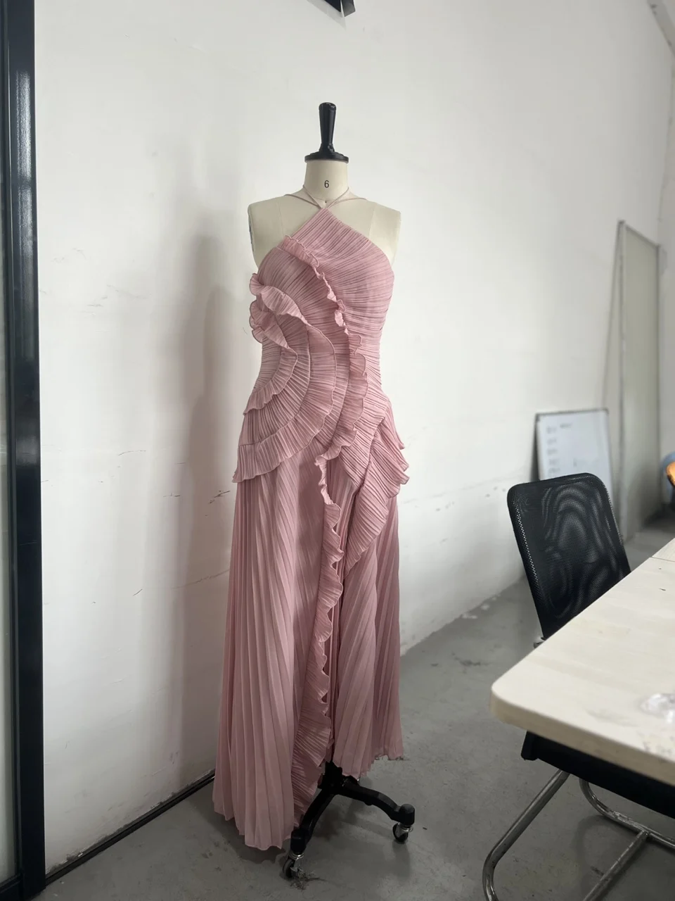 Gown Neck Strap Irregular Long Dress For Women Ruffle Sleeveless High Waist Backless Dresses 2025 New Summer Elegant Party Y2k