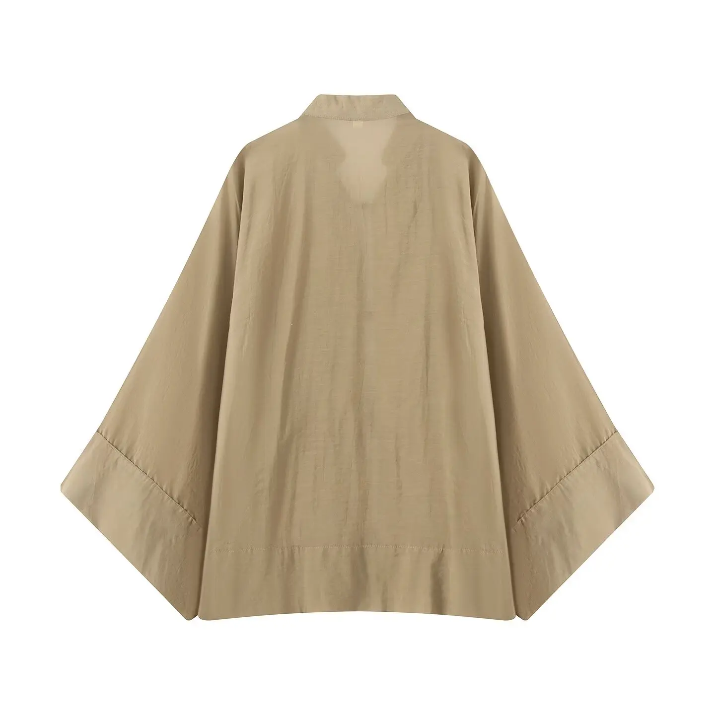 Women's Shirt 2026 Summer New Yellow Long Sleeve with Knot Button Decoration Loose Fit Beach Vacation Elegant Temperament