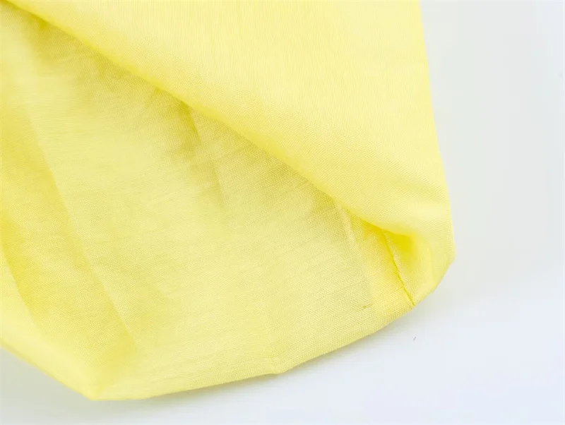 Women's Shirt 2026 Summer New Yellow Long Sleeve with Knot Button Decoration Loose Fit Beach Vacation Elegant Temperament