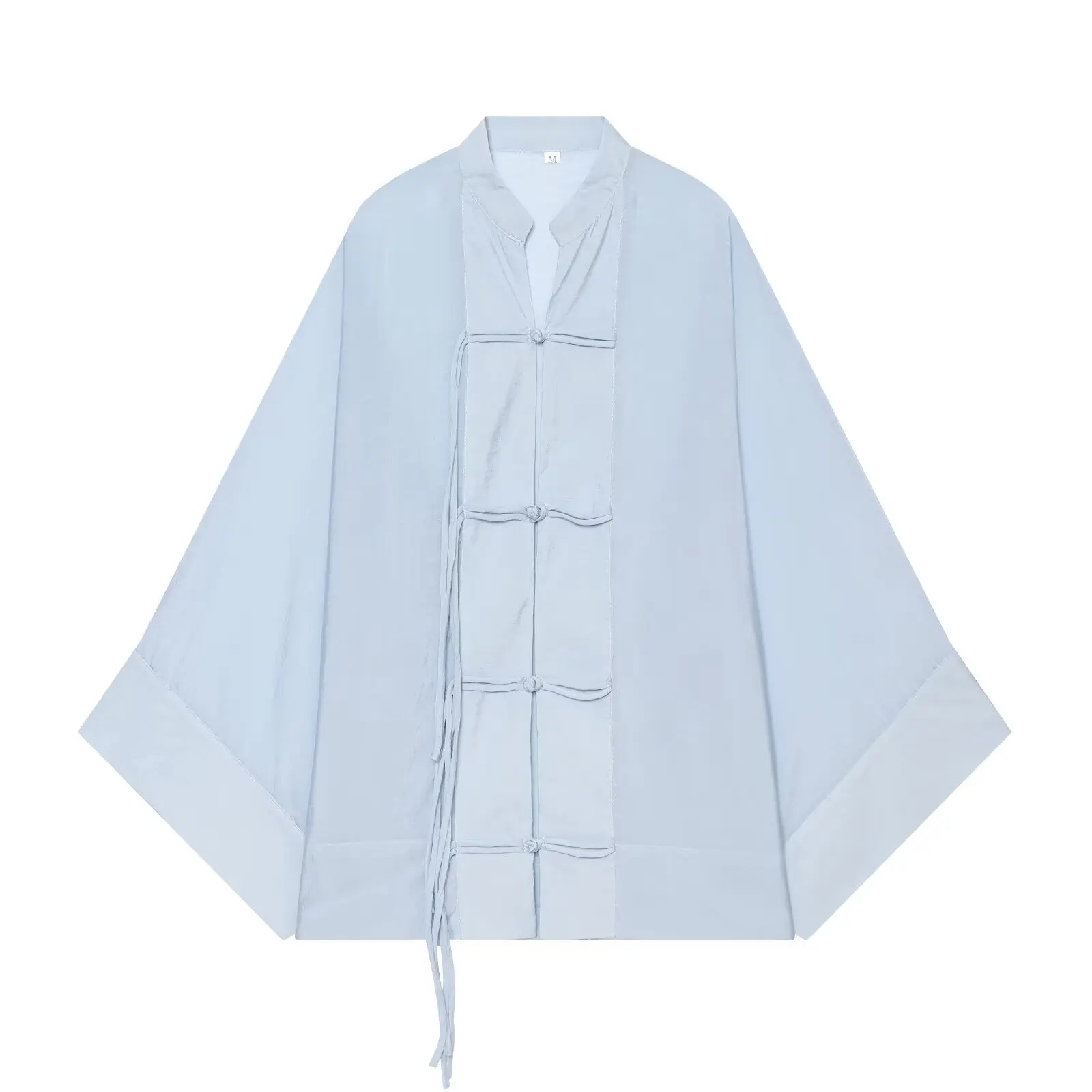 Women's Shirt 2026 Summer New Yellow Long Sleeve with Knot Button Decoration Loose Fit Beach Vacation Elegant Temperament